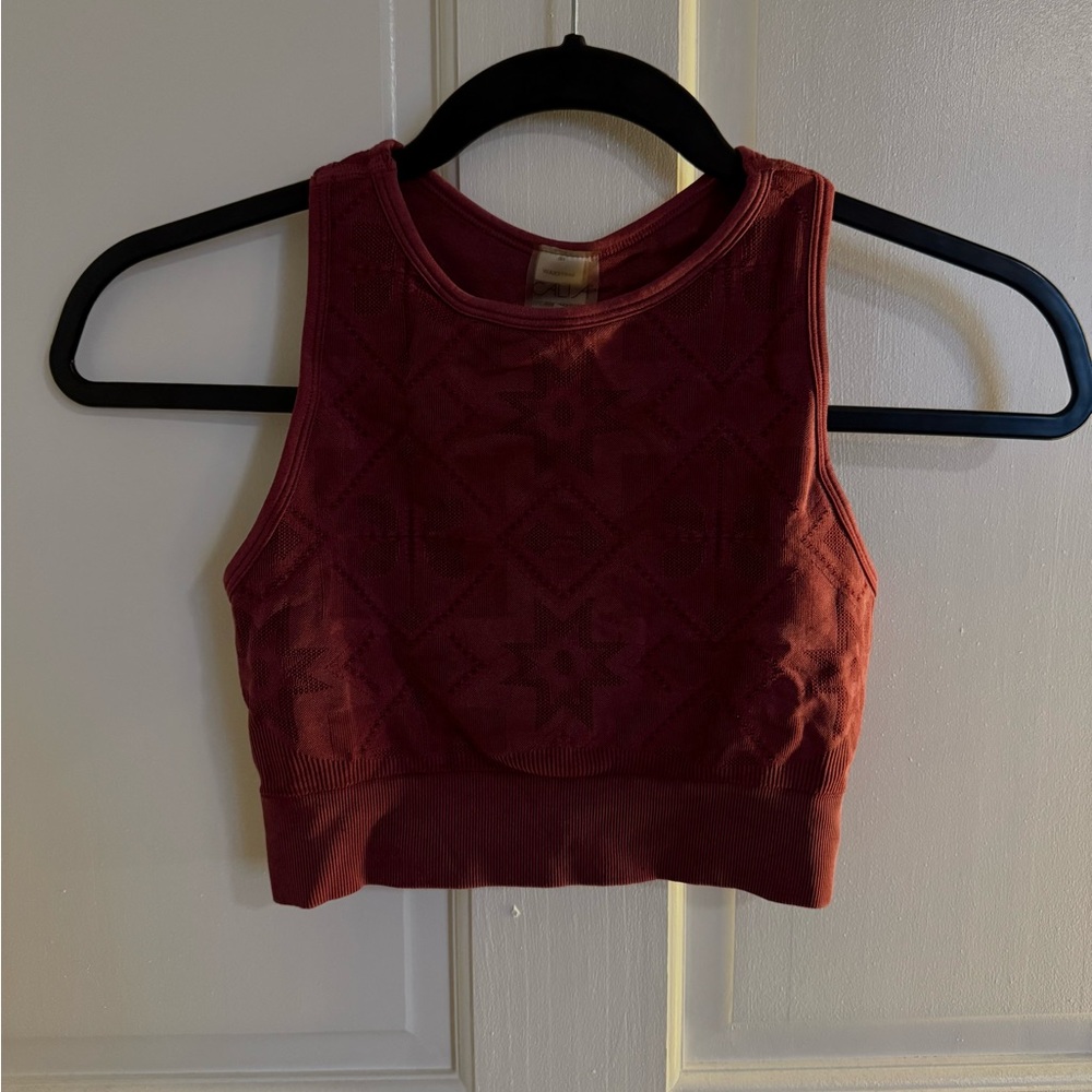 CALIA by Carrie Underwood Red Fitted Crop Tank Top